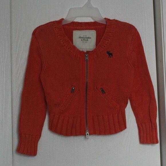 Abercrombie and Fitch Zip Orange Sweater / Crop Cardigan - Picture 5 of 5